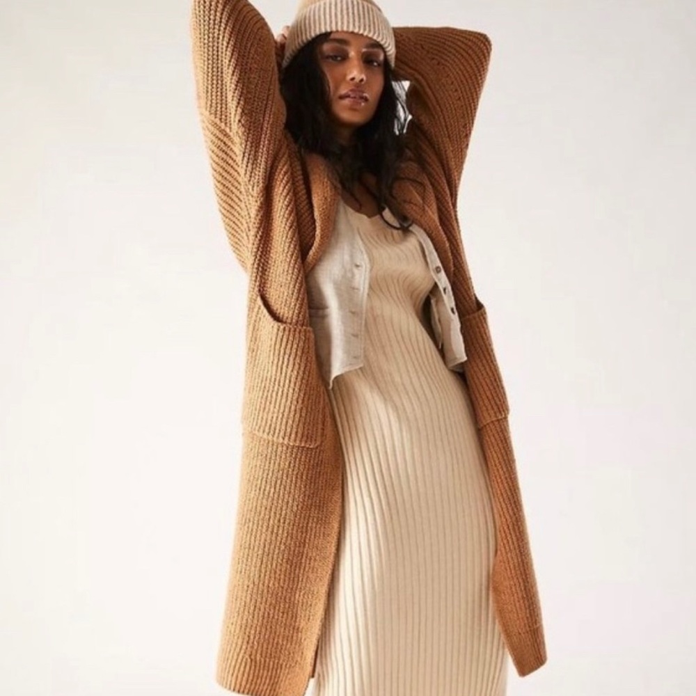 Free People Tan Cardigan Sweater